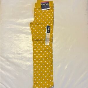 Cherokee Kids Mustard Patterned Leggings